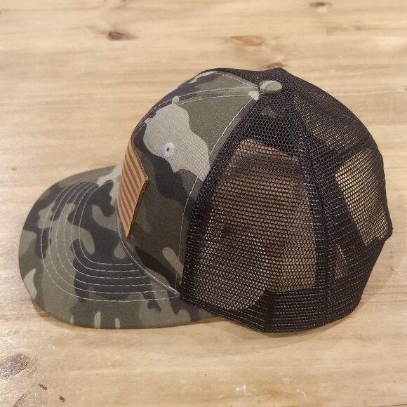 Clover Flag Lucky Patch Hat Cap Camouflage Camo Green Snap Back Mesh Trucker Dad - Picture 5 of 14